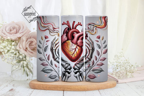 Ethereal Skeleton Heart 20oz Tumbler Sublimation sassyprint 
