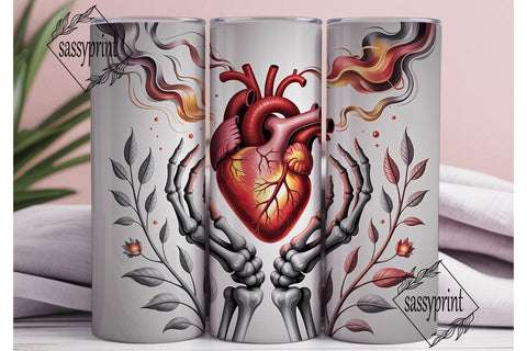 Ethereal Skeleton Heart 20oz Tumbler Sublimation sassyprint 