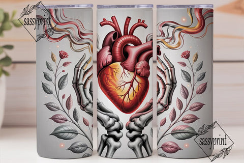 Ethereal Skeleton Heart 20oz Tumbler Sublimation sassyprint 