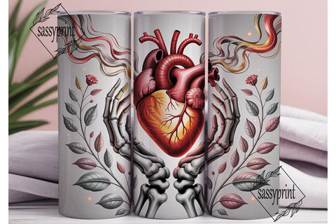 Ethereal Skeleton Heart 20oz Tumbler Sublimation sassyprint 