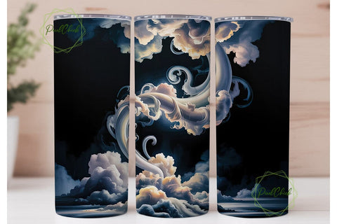 Ethereal Smoke Cloud 20oz Tumbler Wrap Sublimation PixelChick 
