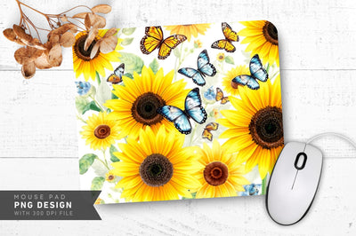Ethereal Sunflower Scene Mousepad Sublimation Regulrcrative 