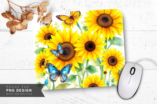 Ethereal Sunflower Scene Mousepad Sublimation Regulrcrative 