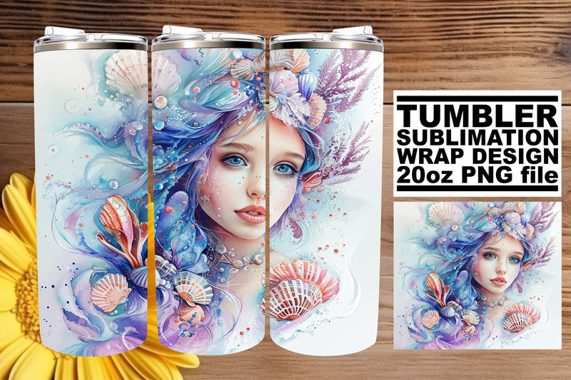 Ethereal Underwater Beauty Tumbler Wrap Pack Sublimation afrosvg 
