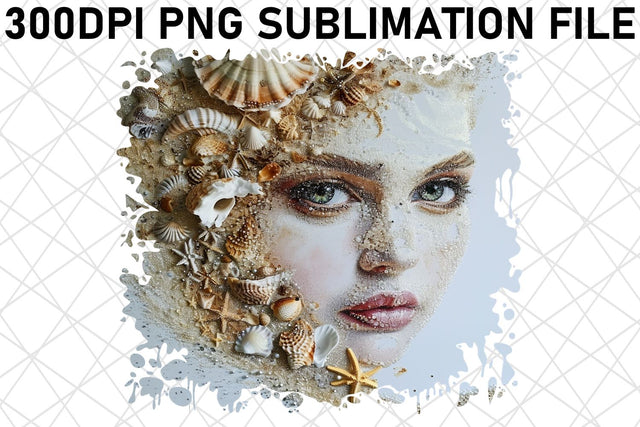 Ethereal Watercolor Mermaid Silhouette Set Sublimation afrosvg 