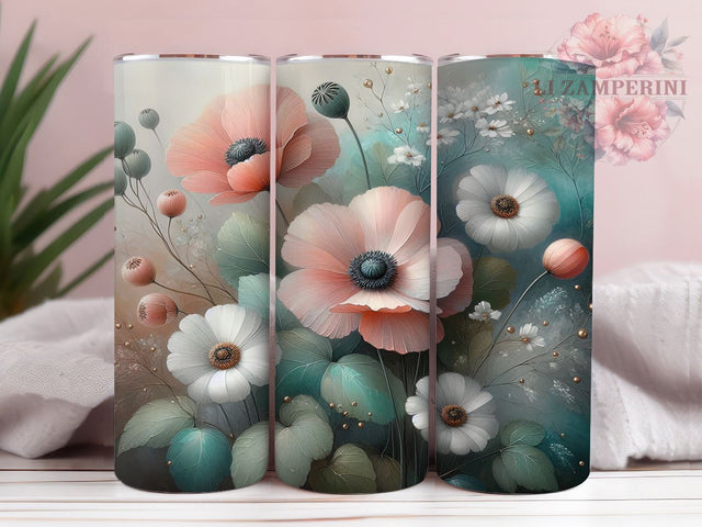 Ethereal Wildflower Garden Tumbler, Dreamy Garden Tumbler, Stylish 20oz Wrap, Sublimation Design, Trendy Gift Idea, Mystical Floral Wrap, Botanical Wildflower Tumbler Sublimation Li Zamperini 