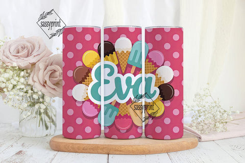 Eva Ice Cream 20oz Tumbler Wrap Sublimation sassyprint 