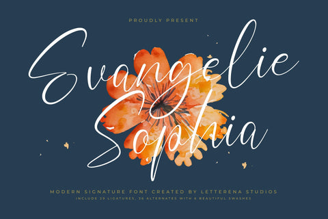 Evangelie Sophia - Modern Signature Font Font Letterena Studios 