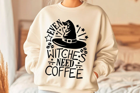 Even Witches Need Coffee| Witch Coffee SVG Cutting Files. SVG CosmosFineArt 