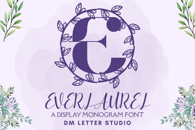 Everlaurel Monogram Font Dm Letter Studio 