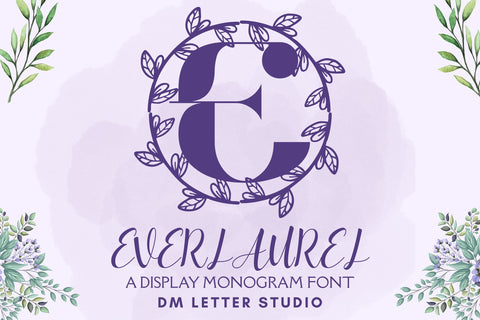 Everlaurel Monogram Font Dm Letter Studio 