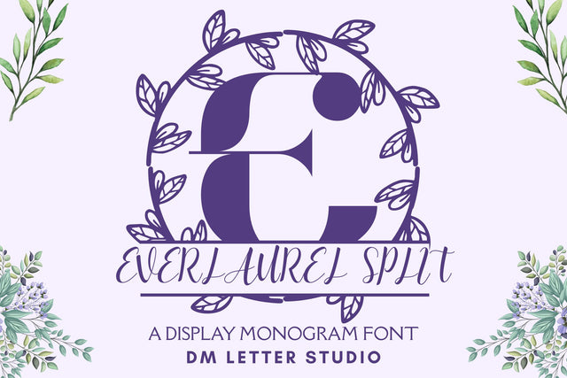 Everlaurel Split Monogram Font Dm Letter Studio 