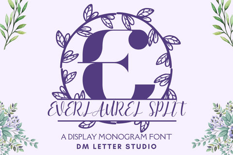 Everlaurel Split Monogram Font Dm Letter Studio 