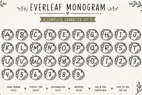 Everleaf Monogram Font LetterdayStudio 