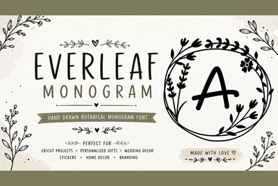 Everleaf Monogram Font LetterdayStudio 