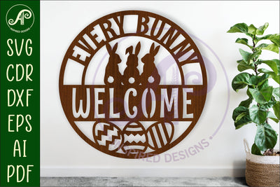 Every bunny welcome wall art sign, SVG file. vector SVG APInspireddesigns 