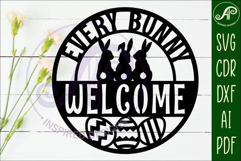 Every bunny welcome wall art sign, SVG file. vector SVG APInspireddesigns 