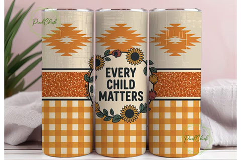 Every Child Matters 20oz Tumbler Wrap Sublimation PixelChick 