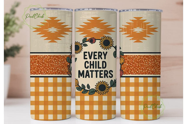 Every Child Matters 20oz Tumbler Wrap Sublimation PixelChick 
