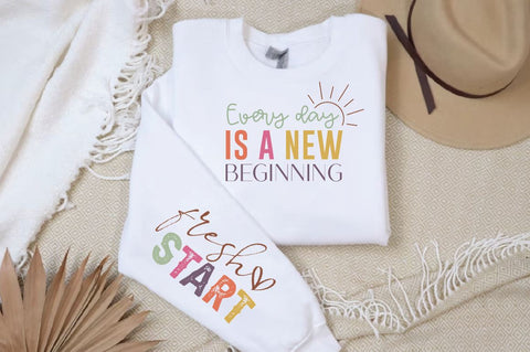 Every Day is a New Beginning Sleeve SVG Design, Inspirational sleeve SVG, Motivational Sleeve SVG Design, Positive Sleeve SVG SVG Regulrcrative 