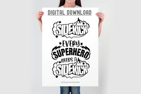 Every Superhero Needs a Sidekick SVG, Father and Matching Shirt Design SVG TonisArtStudio 