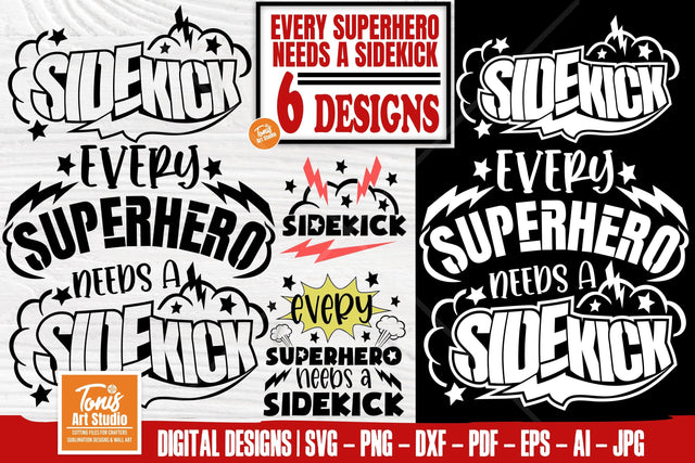 Every Superhero Needs a Sidekick SVG, Father and Matching Shirt Design SVG TonisArtStudio 