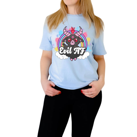 Evil AF Cute Demon PNG | Kawaii Devil Design | Pastel Rainbow Gothic Art Sublimation Crafting After Dark 