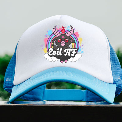 Evil AF Cute Demon PNG | Kawaii Devil Design | Pastel Rainbow Gothic Art Sublimation Crafting After Dark 