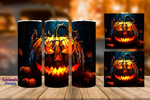 Evil Pumpkin Halloween Tumbler Wrap Bundle | Halloween 20 oz Skinny Tumbler Wrap Sublimation Designs Sublimation Sublimatiz Designs 