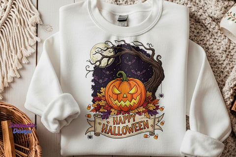 Evil Pumpkin Happy Halloween PNG Sublimation Sublimatiz Designs 