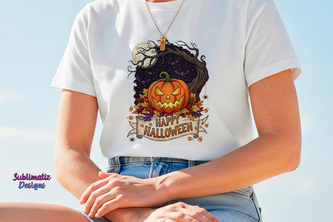 Evil Pumpkin Happy Halloween PNG Sublimation Sublimatiz Designs 