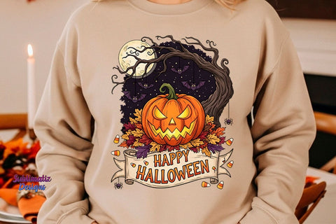 Evil Pumpkin Happy Halloween PNG Sublimation Sublimatiz Designs 