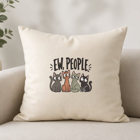 Ew People Cat Embroidery Design – Funny Introvert Cats Machine Embroidery File Embroidery/Applique DESIGNS PatternFeed8 