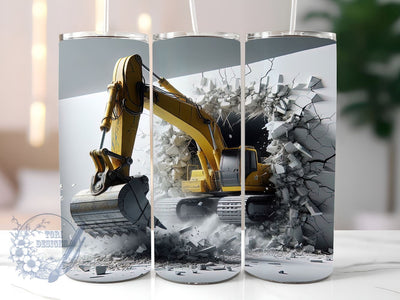 Excavator 20oz Skinny Tumbler, Construction Tumbler Png, Straight & Tapered Tumbler Wrap, Instant Digital Download Sublimation ToriDesigns 