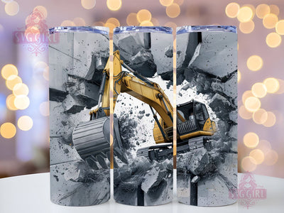 Excavator 20oz Tumbler Wrap Sublimation Design, Straight Tapered Tumbler Wrap, Construction Worker Tumbler Png, Instant Digital Download Sublimation SvggirlplusArt 