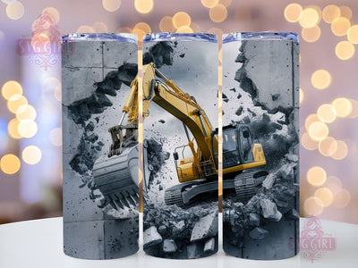 Excavator 20oz Tumbler Wrap Sublimation Design, Straight Tapered Tumbler Wrap, Construction Worker Tumbler Png, Instant Digital Download Sublimation SvggirlplusArt 