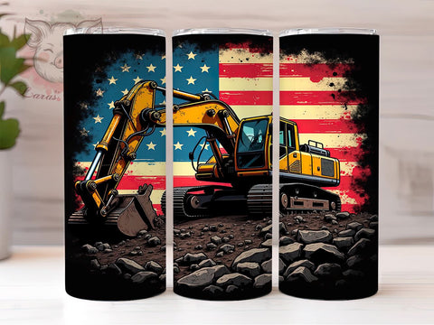 Excavator Construction Worker 20oz Tumbler Wrap, Excavator Tumbler, Construction Worker, 20oz Tumbler, Construction Gift, Heavy Equipment, Excavator Gift Sublimation Lara' s Designs 