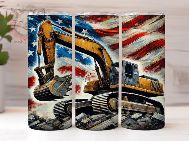 Excavator Construction Worker 20oz Tumbler Wrap, Excavator Tumbler, Construction Worker, 20oz Tumbler, Construction Gift, Heavy Equipment, Excavator Gift Sublimation Lara' s Designs 
