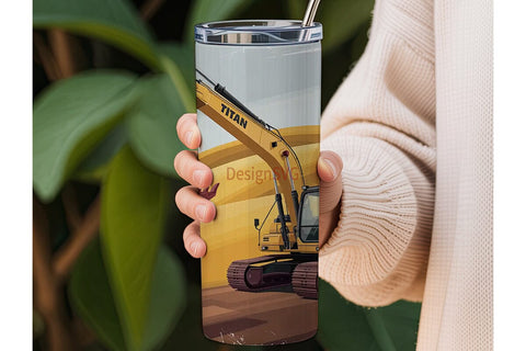 Excavator Grunge 20oz Tumbler Wrap Sublimation DesignSVG 