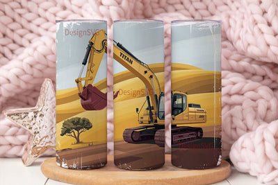 Excavator Grunge 20oz Tumbler Wrap Sublimation DesignSVG 