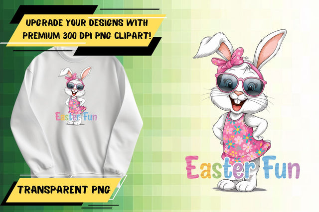 Exceptional PNG, designed for sublimation , Easter Bunny Sublimation HoodArtCraft 