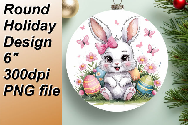 Exceptional round designs for unique keychains, ideal for sublimation crafts., Cute Easter Sublimation HoodArtCraft 