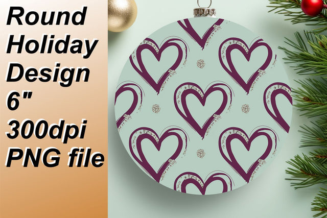 Exceptional round designs for unique keychains, ideal for sublimation crafts., Heart Sublimation HoodArtCraft 