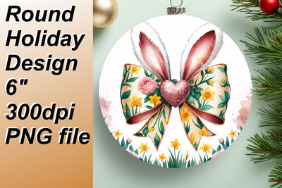 Exceptional round templates for creative keychains, craft with ease., Easter Bunny Sublimation HoodArtCraft 