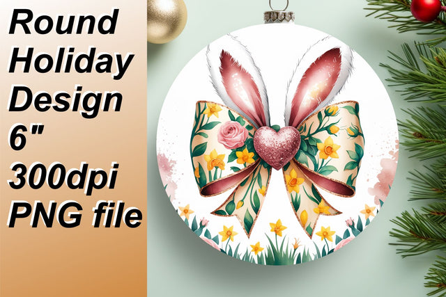 Exceptional round templates for creative keychains, craft with ease., Easter Bunny Sublimation HoodArtCraft 