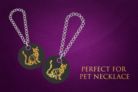 Excited Cat Mandala Monogram Font Dm Letter Studio 