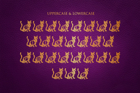 Excited Cat Mandala Monogram Font Dm Letter Studio 