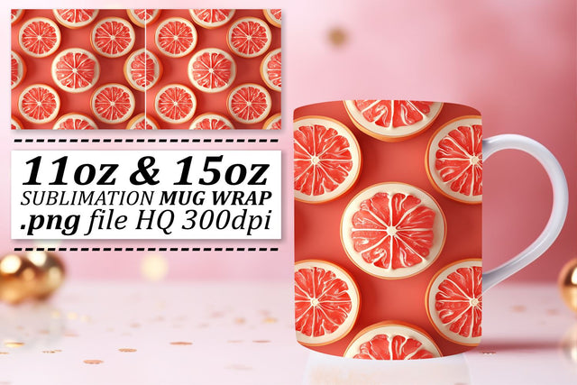 Exotic Delight Mug Art: Colorful Fruit Charm Sublimation afrosvg 