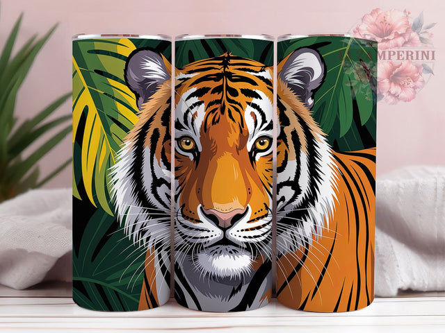 Exotic Tiger Jungle Tumbler, Exotic Animal Wrap, Cute Tiger Cup, Artistic Sublimation Design, Nature Gift Tumbler, Sweet Jungle Wrap, Adorable Tiger Cup Sublimation Li Zamperini 