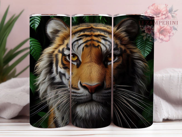 Exotic Tiger Jungle Tumbler, Exotic Animal Wrap, Cute Tiger Cup, Artistic Sublimation Design, Nature Gift Tumbler, Sweet Jungle Wrap, Adorable Tiger Cup Sublimation Li Zamperini 